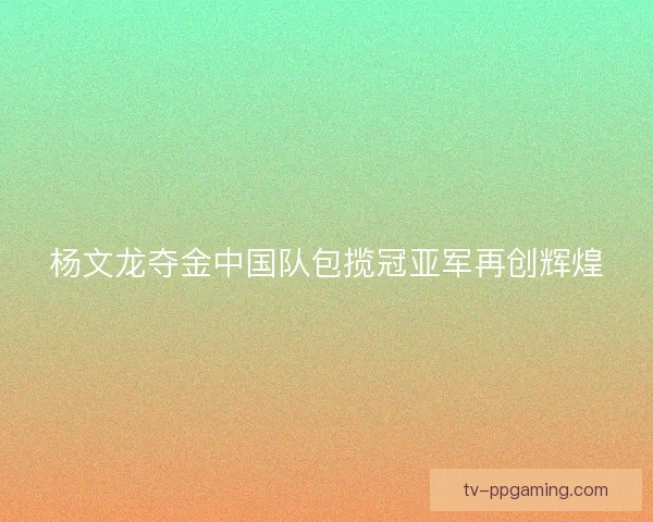 杨文龙夺金中国队包揽冠亚军再创辉煌