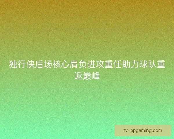 独行侠后场核心肩负进攻重任助力球队重返巅峰